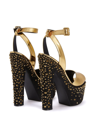 Shop Giuseppe Zanotti Tarifa Jewel Platform Sandals In Gold
