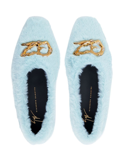 Giuseppe Zanotti Lucreciia Faux Fur Loafers In Blau