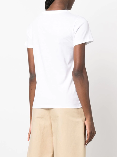 Shop Apc Logo-print Short-sleeved T-shirt In White