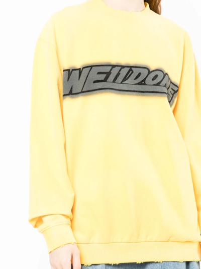 Shop We11 Done Logo-print Crew Neck Sweatshirt In Gelb