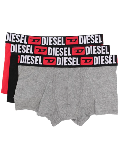 Shop Diesel Umbx-damien Boxer Briefs (pack Of Three) In 黑色