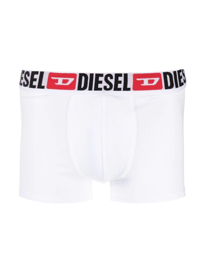 Shop Diesel Umbx-damien Boxer Briefs (pack Of Three) In 白色