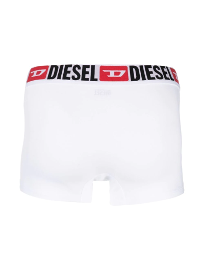 Shop Diesel Umbx-damien Boxer Briefs (pack Of Three) In 白色