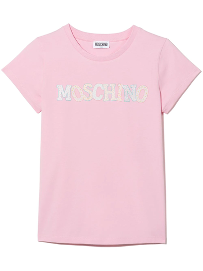 Shop Moschino Logo-print Short-sleeved T-shirt In 50602 Pink