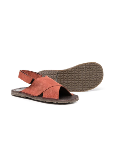 Pèpè Crossover Suede Sandals In 褐色