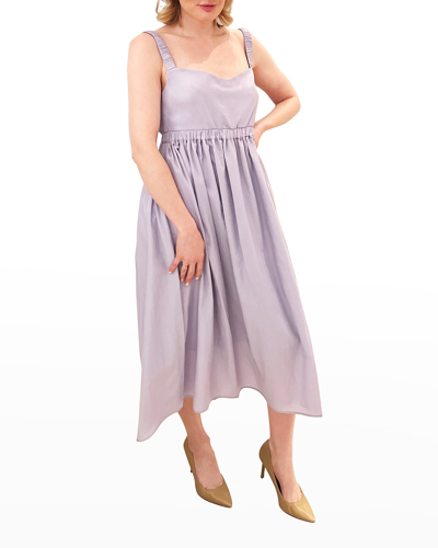 Shop Emilia George Maternity Isabella Open-back Dress In Orchid Bloom