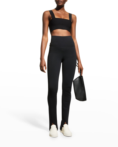 Shop Victoria Beckham Vb Body Slit-hem Leggings In Blush