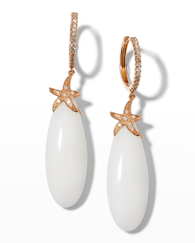 Shop Alexander Laut Rose Gold White Onyx And Diamond Star Teardrop Earrings