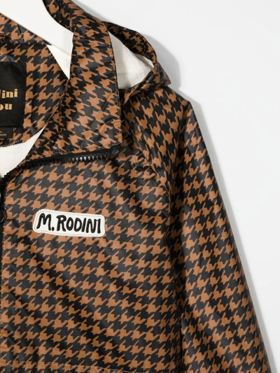 Shop Mini Rodini Houndstooth-print Windbreaker Jacket In 黑色