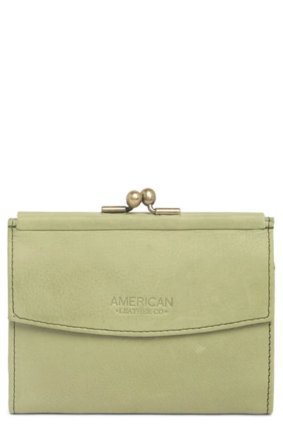 Shop American Leather Co. Dana Bifold Leather Wallet In Pottery Green