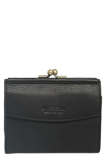 Shop American Leather Co. Dana Bifold Leather Wallet In Black