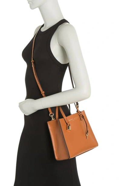 Marc Jacobs Mini Grind Coated Leather Tote In Smoked Almond