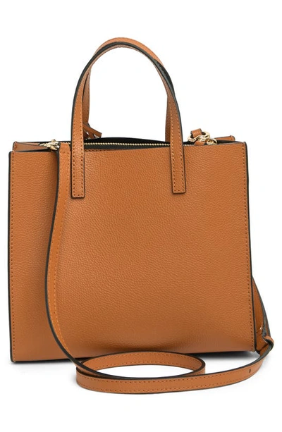 Marc Jacobs Mini Grind Coated Leather Tote In Smoked Almond