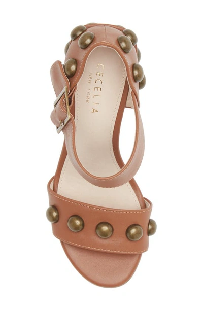 Shop Cecelia New York Gail Stud Sandal In Cognac