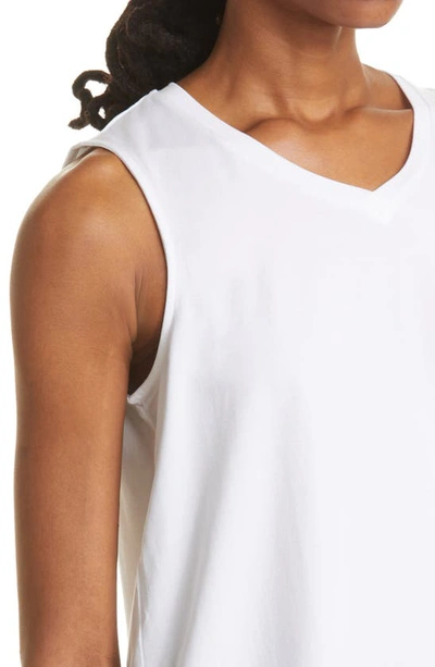 Eileen Fisher V-neck Stretch Jersey Tank In White