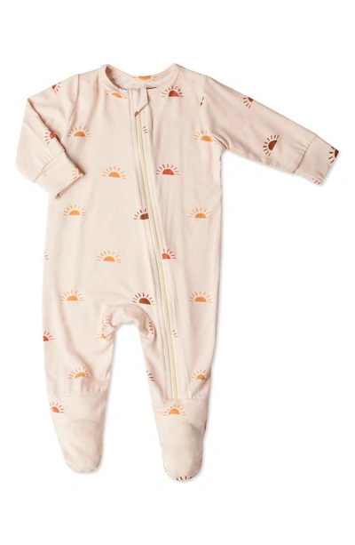 Shop Everly Grey Print Footie In Sunrise