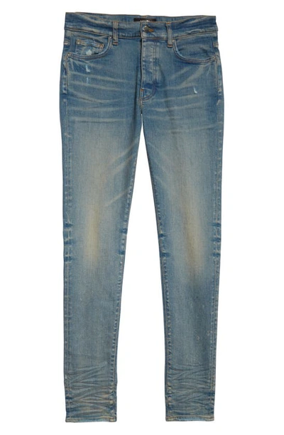 Shop Amiri Stack Slim Fit Jeans In Clay Indigo
