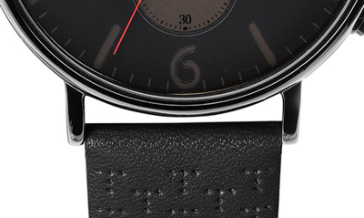 Ted Baker Barnett Backlight Chronograph Leather Strap Watch, 41mm In Black/ Black/ Black