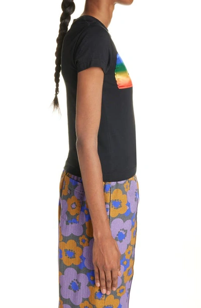 Shop Acne Studios Unisex Emmbar Rainbow Face Patch T-shirt In Black