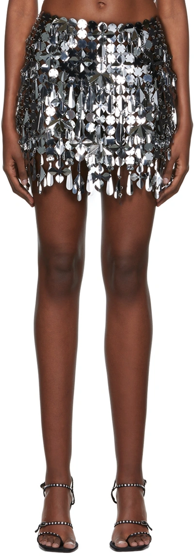 Shop Paco Rabanne Silver Polymer Skirt In P040 Silver