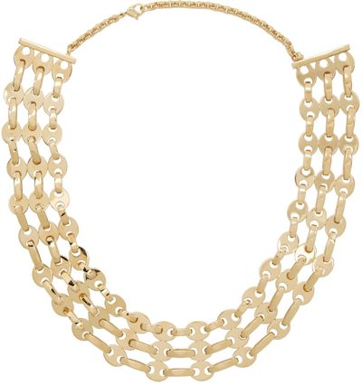 Shop Rabanne Gold Eight Nano 3-row Necklace In P710 Gold