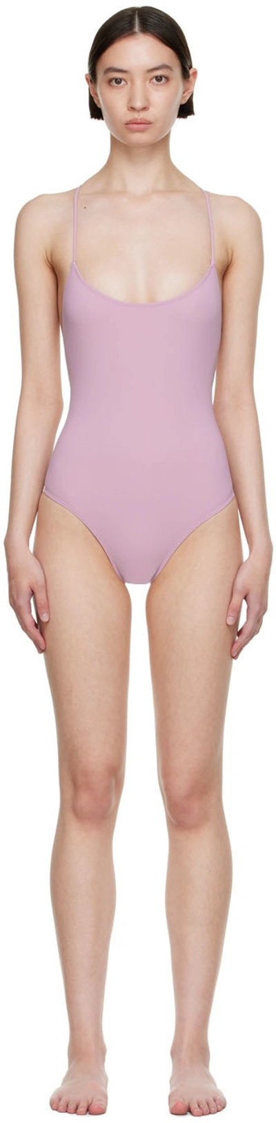 Shop Lido Purple Uno One-piece Swimsuit In Rose