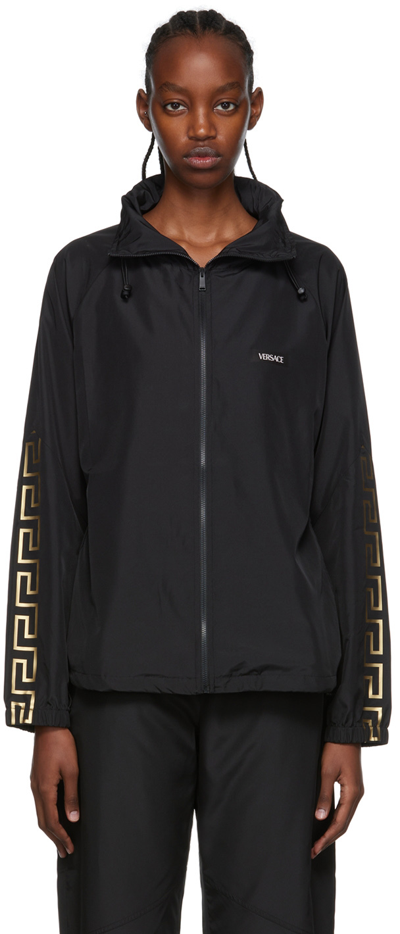 Shop Versace Black Polyester Sport Jacket In 1b000 Black
