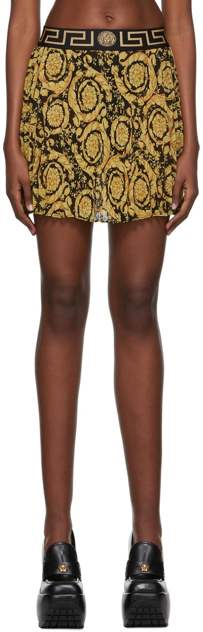 Shop Versace Yellow Polyester Cover-up Skirt In 5b000 Gold