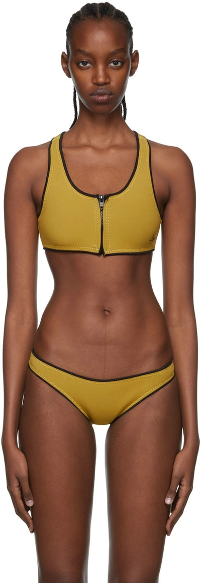 Shop Abysse Yellow Jenna Bikini Top In Shell