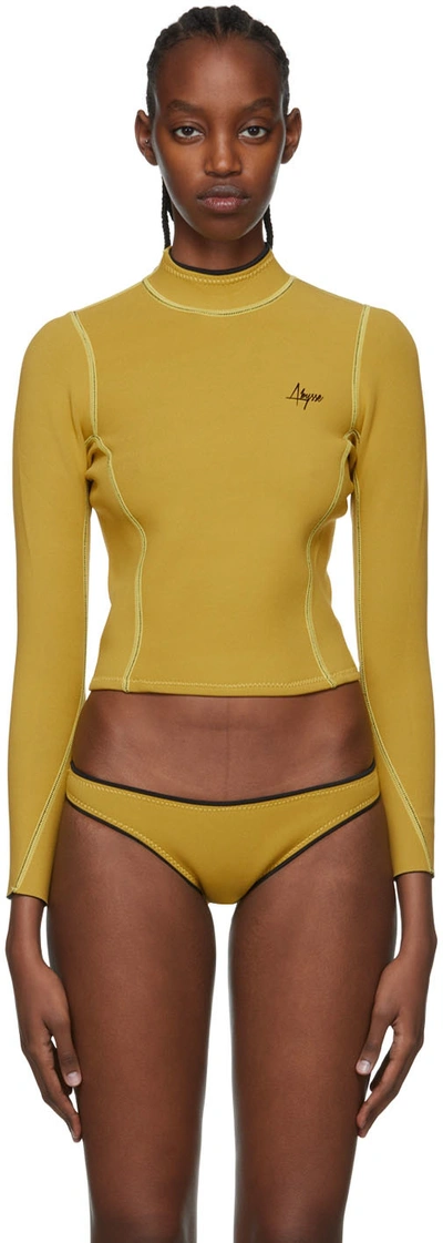 Shop Abysse Yellow Neoprene Swim Top In Shell