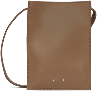 Shop Pb 0110 Brown Ab 105 Shoulder Bag In Cashew