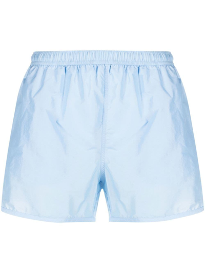 Shop Ami Alexandre Mattiussi Straight-leg Swimming Shorts In Blue