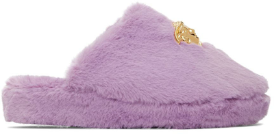 Shop Versace Purple 'la Medusa' Slippers In Z1043 Lavander