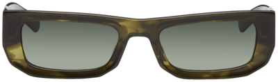 Shop Flatlist Eyewear Khaki Bricktop Sunglasses In Olive Horn