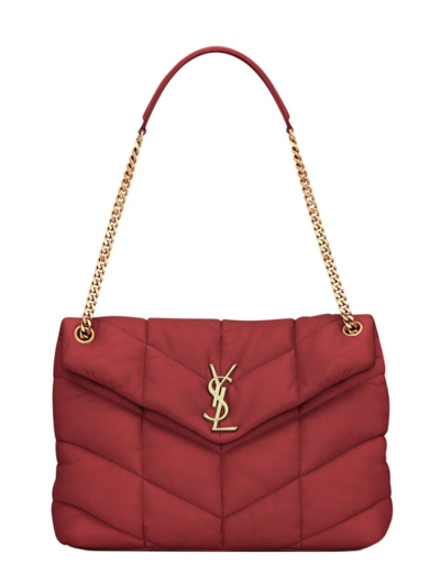 Shop Saint Laurent Red Puffer Medium Shoulder Bag