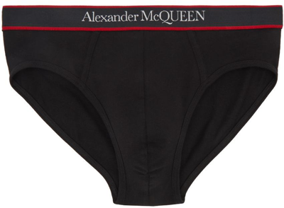 Shop Alexander Mcqueen Black Cotton Briefs In 1000 Black