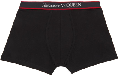 Shop Alexander Mcqueen Black Cotton Boxer Briefs In 1000 Black