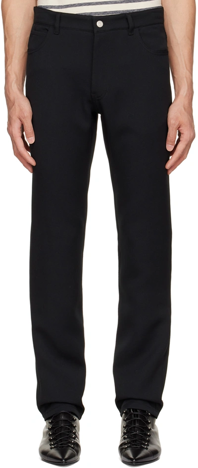 Shop Courrèges Black Five-pocket Workwear Trousers