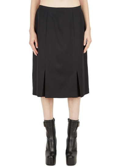 Shop Raf Simons Pleated Midi Skirt In Black