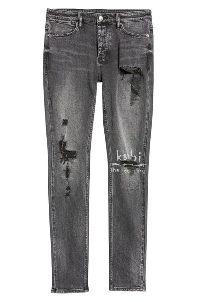 Shop Ksubi Van Winkle Angst Trashed Real Straight Leg Jeans In Denim