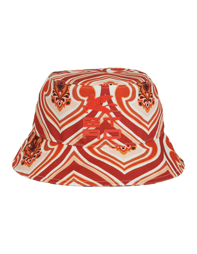 Shop Etro Graphic Printed Bucket Hat In Orange