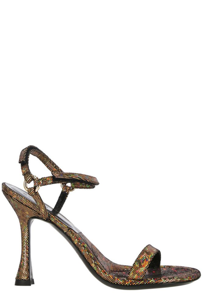 Shop By Far Mia Round Toe Sandals In Brown