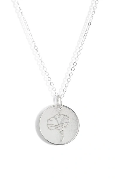 Shop Nashelle Birth Flower Necklace In Sterling Silver - September