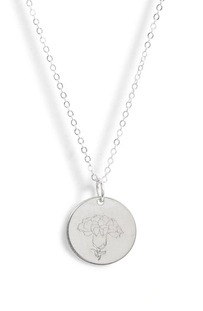 Shop Nashelle Birth Flower Necklace In Sterling Silver - January