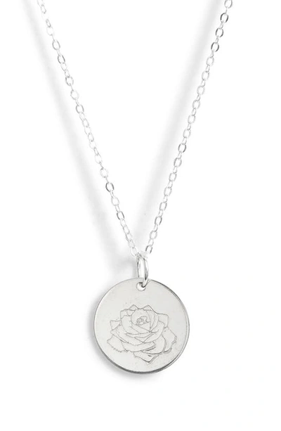 Shop Nashelle Birth Flower Necklace In Sterling Silver - June