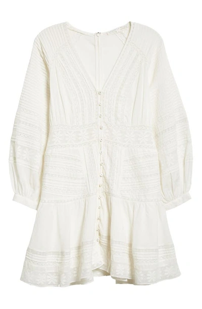 Shop Veronica Beard Addilyn Long Sleeve Cotton Minidress In Off-white