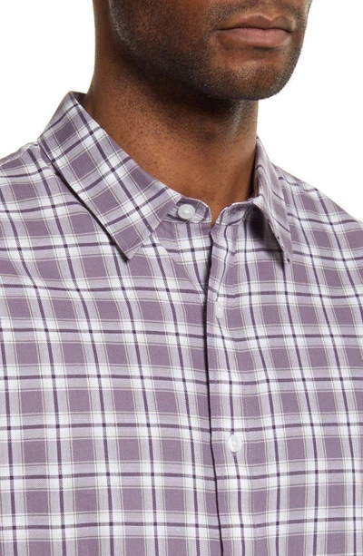 Waterfront Plaid Classic Fit Short Sleeve Cotton Button-up Shirt In Blue