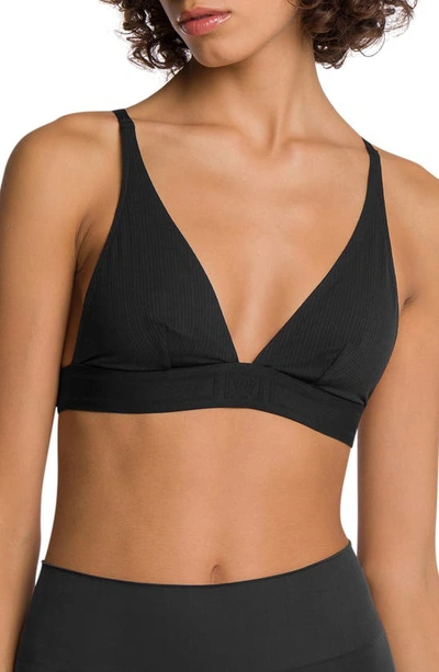 Wolford Black Cotton Beauty Triangle Bra In 000 Black