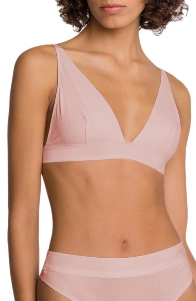 Shop Wolford Beauty Triangle Bralette In 534 Powder Pink