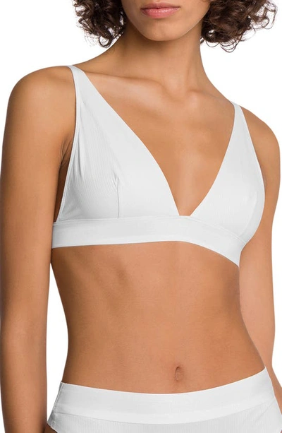 Shop Wolford Beauty Triangle Bralette In 104 Pearl